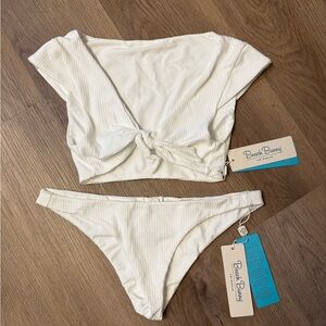 Beach Bunny Ivory Waffle Texture Bikini Set - NWT M/L